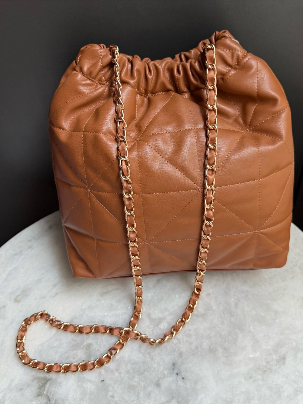 A New Day Camel Quilted Crossbody Bag
